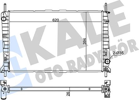 KALE OTO RADYATÖR 348455 - Radiator, engine cooling autospares.lv