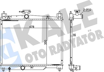 KALE OTO RADYATÖR 348430 - Radiator, engine cooling autospares.lv