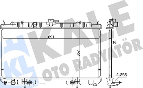 KALE OTO RADYATÖR 348055 - Radiator, engine cooling autospares.lv