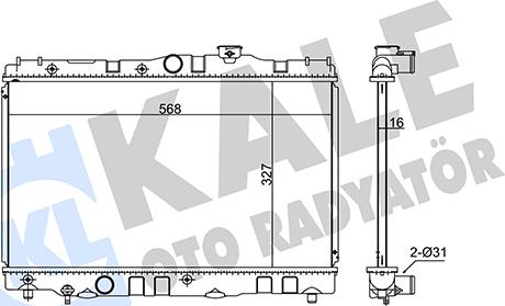 KALE OTO RADYATÖR 348140 - Radiator, engine cooling autospares.lv