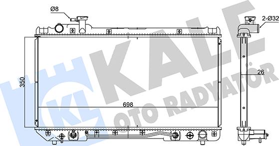 KALE OTO RADYATÖR 348180 - Radiator, engine cooling autospares.lv