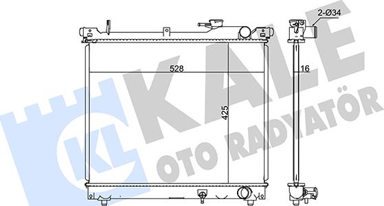 KALE OTO RADYATÖR 348125 - Radiator, engine cooling autospares.lv