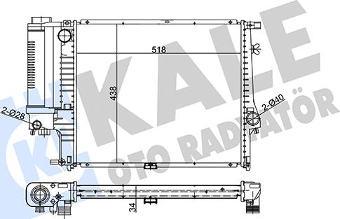 KALE OTO RADYATÖR 348800 - Radiator, engine cooling autospares.lv