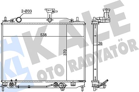 KALE OTO RADYATÖR 348325 - Radiator, engine cooling autospares.lv