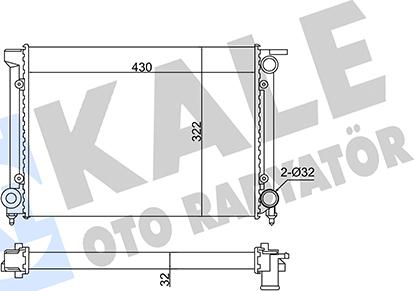 KALE OTO RADYATÖR 348215 - Radiator, engine cooling autospares.lv