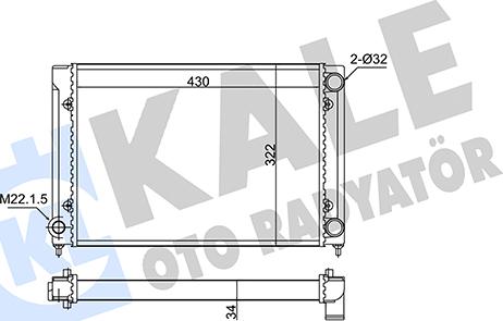 KALE OTO RADYATÖR 348280 - Radiator, engine cooling autospares.lv