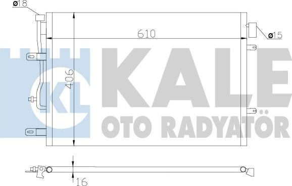 KALE OTO RADYATÖR 342410 - Condenser, air conditioning autospares.lv