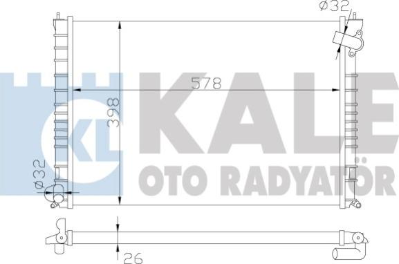 KALE OTO RADYATÖR 342030 - Radiator, engine cooling autospares.lv