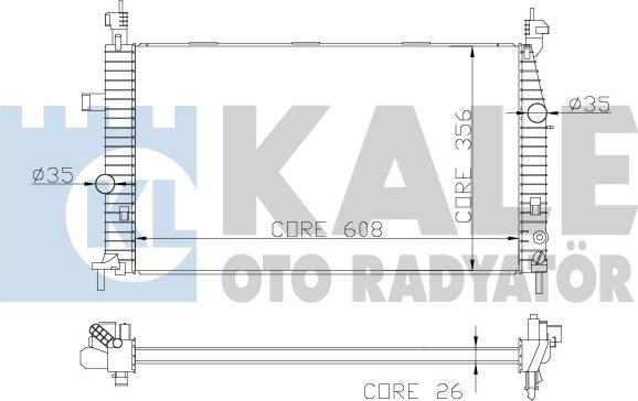 KALE OTO RADYATÖR 342070 - Radiator, engine cooling autospares.lv