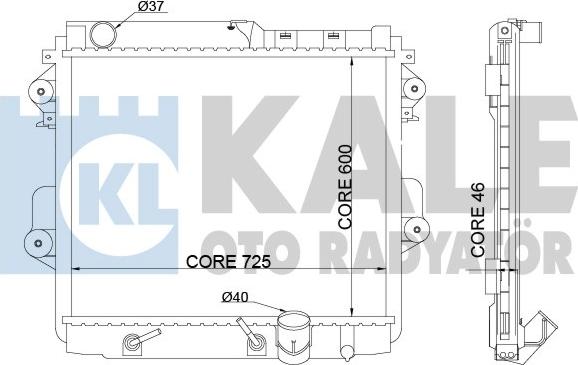 KALE OTO RADYATÖR 342145 - Radiator, engine cooling autospares.lv