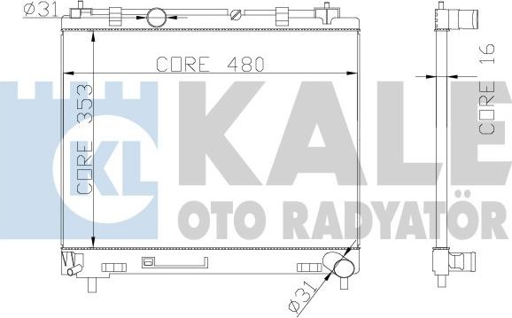 KALE OTO RADYATÖR 342140 - Radiator, engine cooling autospares.lv