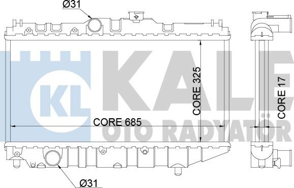 KALE OTO RADYATÖR 342160 - Radiator, engine cooling autospares.lv