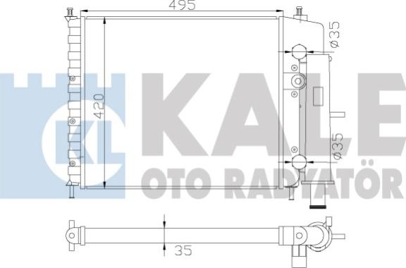 KALE OTO RADYATÖR 342270 - Radiator, engine cooling autospares.lv