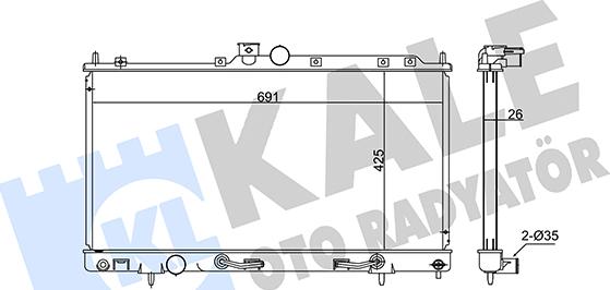 KALE OTO RADYATÖR 347945 - Radiator, engine cooling autospares.lv