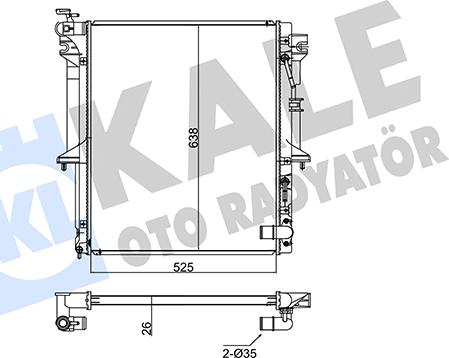 KALE OTO RADYATÖR 347965 - Radiator, engine cooling autospares.lv