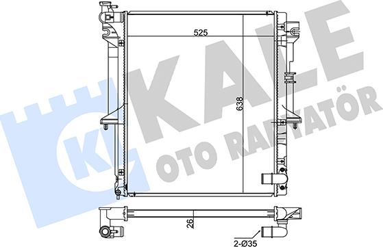 KALE OTO RADYATÖR 347960 - Radiator, engine cooling autospares.lv