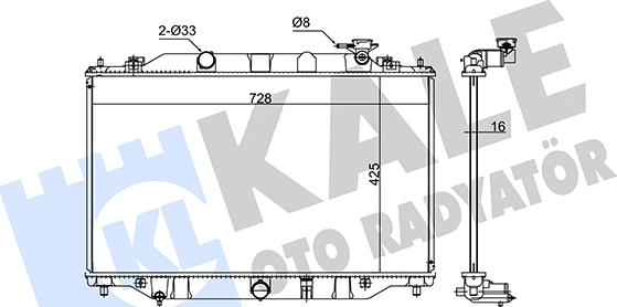 KALE OTO RADYATÖR 347930 - Radiator, engine cooling autospares.lv