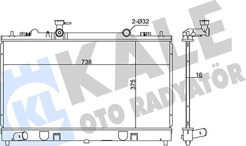 KALE OTO RADYATÖR 347920 - Radiator, engine cooling autospares.lv