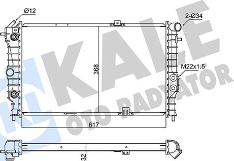 KALE OTO RADYATÖR 347480 - Radiator, engine cooling autospares.lv