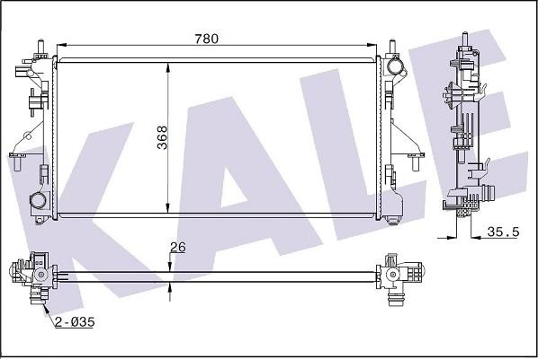 KALE OTO RADYATÖR 347470 - Radiator, engine cooling autospares.lv