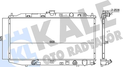 KALE OTO RADYATÖR 347545 - Radiator, engine cooling autospares.lv