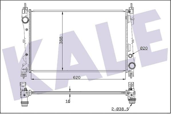 KALE OTO RADYATÖR 347325 - Radiator, engine cooling autospares.lv