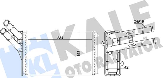 KALE OTO RADYATÖR 347370 - Heat Exchanger, interior heating autospares.lv