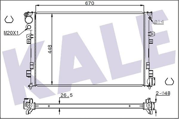 KALE OTO RADYATÖR 347225 - Radiator, engine cooling autospares.lv