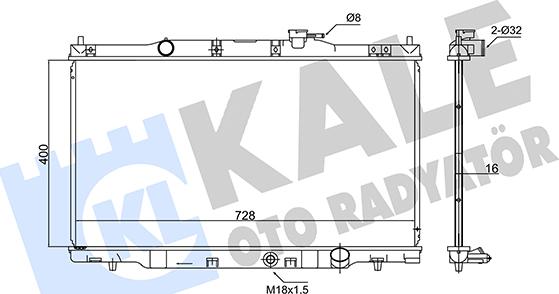 KALE OTO RADYATÖR 347715 - Radiator, engine cooling autospares.lv