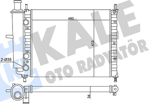 KALE OTO RADYATÖR 359140 - Radiator, engine cooling autospares.lv