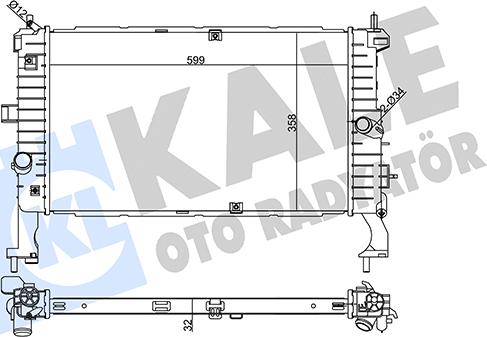 KALE OTO RADYATÖR 354170 - Radiator, engine cooling autospares.lv