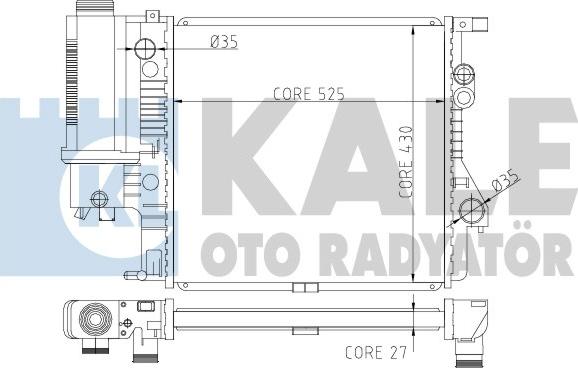 KALE OTO RADYATÖR 354700 - Radiator, engine cooling autospares.lv