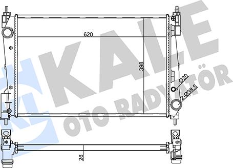 KALE OTO RADYATÖR 355625 - Radiator, engine cooling autospares.lv