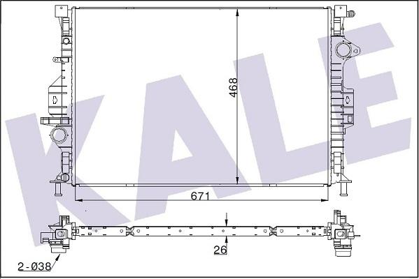 KALE OTO RADYATÖR 355800 - Radiator, engine cooling autospares.lv