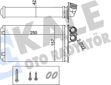 KALE OTO RADYATÖR 355260 - Heat Exchanger, interior heating autospares.lv