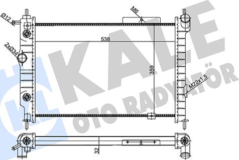 KALE OTO RADYATÖR 356995 - Radiator, engine cooling autospares.lv