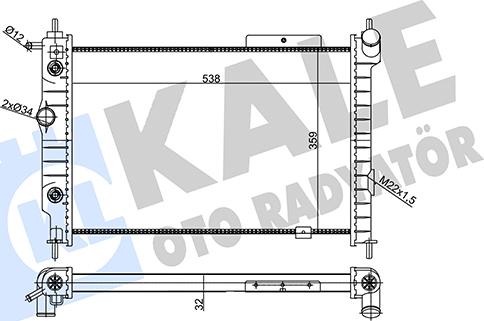 KALE OTO RADYATÖR 356990 - Radiator, engine cooling autospares.lv