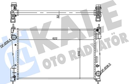 KALE OTO RADYATÖR 356955 - Radiator, engine cooling autospares.lv