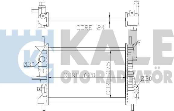 KALE OTO RADYATÖR 356400 - Radiator, engine cooling autospares.lv