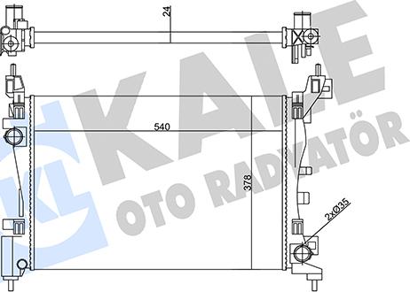 KALE OTO RADYATÖR 356435 - Radiator, engine cooling autospares.lv