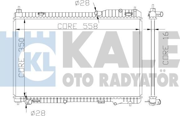 KALE OTO RADYATÖR 356000 - Radiator, engine cooling autospares.lv