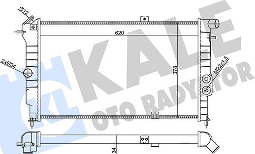 KALE OTO RADYATÖR 356865 - Radiator, engine cooling autospares.lv