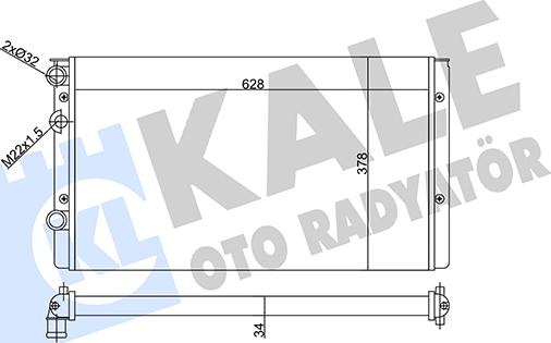 KALE OTO RADYATÖR 356310 - Radiator, engine cooling autospares.lv