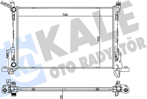 KALE OTO RADYATÖR 356320 - Radiator, engine cooling autospares.lv