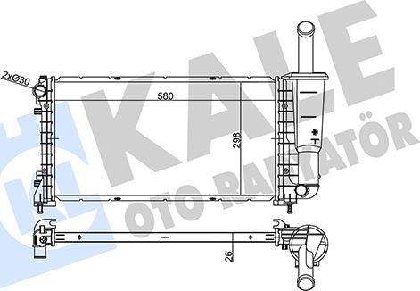 KALE OTO RADYATÖR 356265 - Radiator, engine cooling autospares.lv