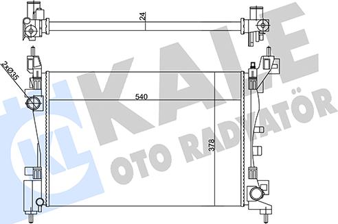 KALE OTO RADYATÖR 356270 - Radiator, engine cooling autospares.lv