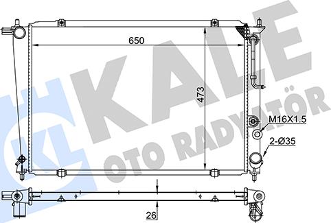 KALE OTO RADYATÖR 350525 - Radiator, engine cooling autospares.lv