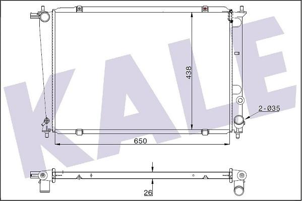 KALE OTO RADYATÖR 350520 - Radiator, engine cooling autospares.lv