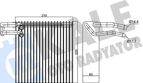 KALE OTO RADYATÖR 350075 - Evaporator, air conditioning autospares.lv