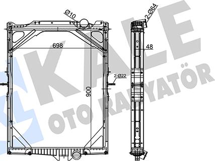 KALE OTO RADYATÖR 350180 - Radiator, engine cooling autospares.lv